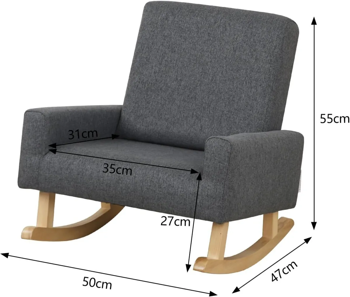 Wooden Rocking Chair for Kids Children's Armchair - Image 3