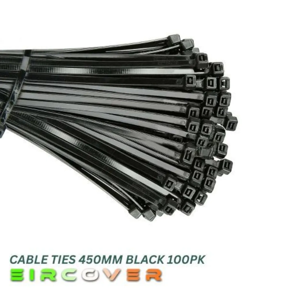 Heavy Duty White Cable Ties 450mm  Black 100pk - Image 1