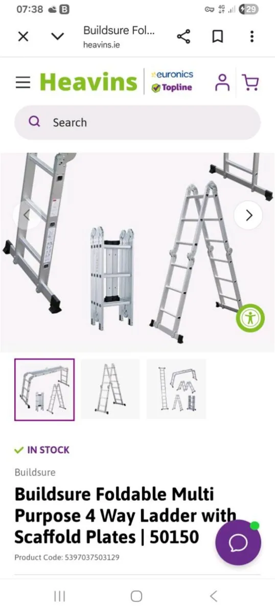 Folding ladder with scaffolding plates - Image 1