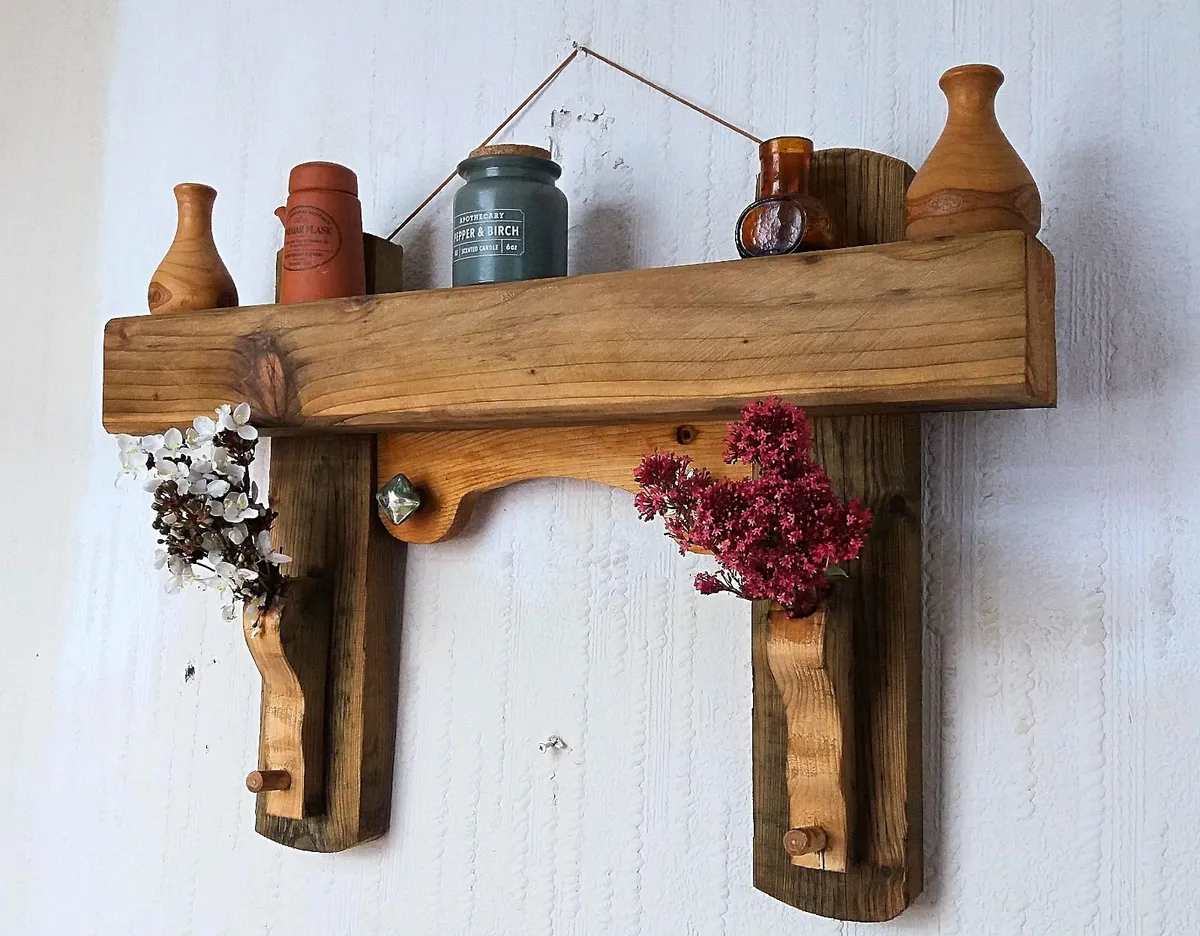 NEW Wood beam stove mantle / shelf - Image 4