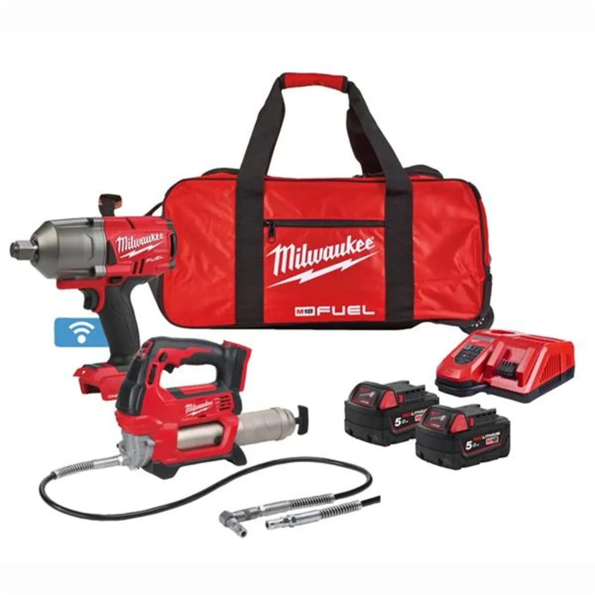 Milwaukee 3/4 Impact Wrench & Grease Gun KIT - Image 1