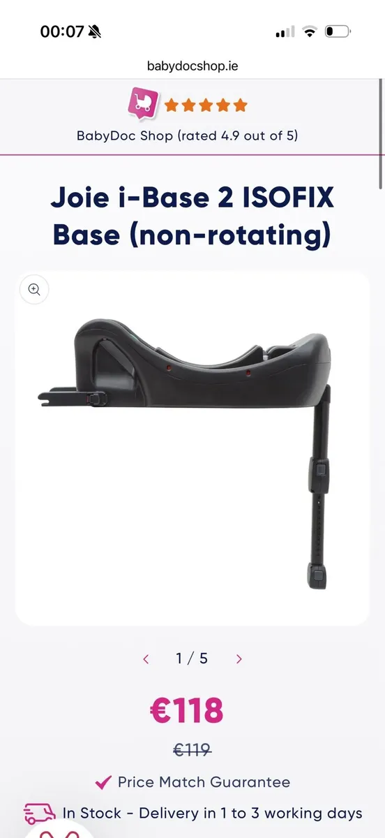 Joie i-Snug 2 Car Seat & Joie i-Base 2 ISOFIX base - Image 4