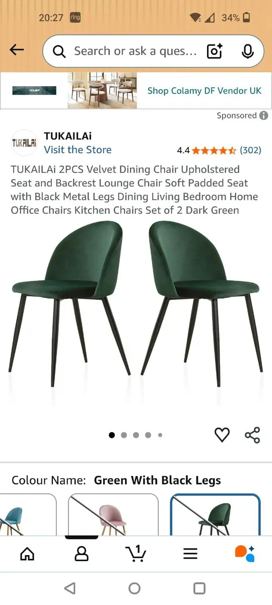 Blue dining chairs - Image 2