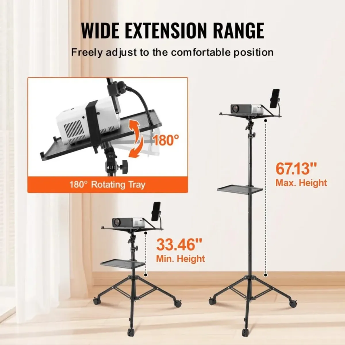 Projector Stand with Wheels, Laptop Stand Tripod A - Image 2