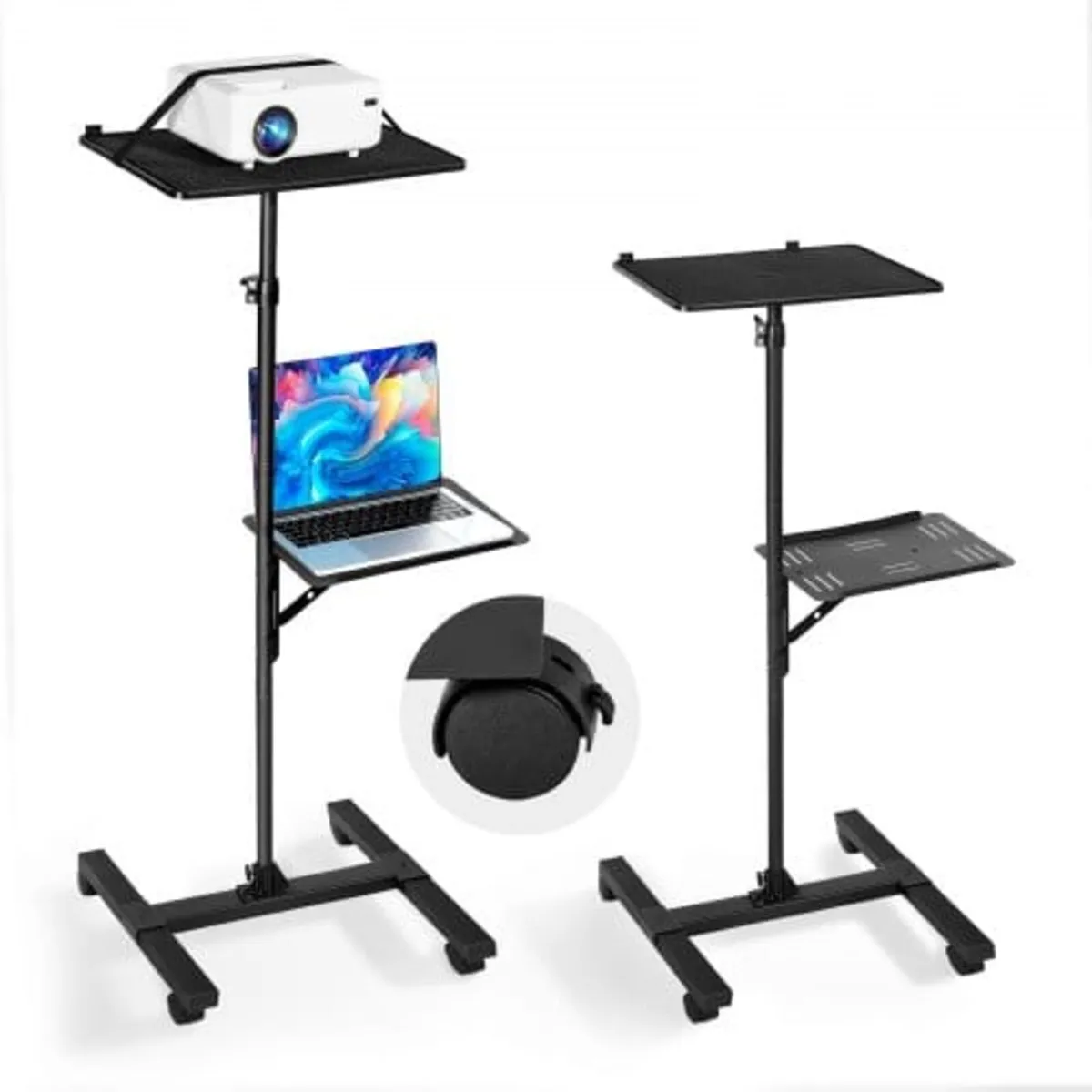 Projector Stand, 2 Shelves Laptop Floor Stand, Pro - Image 1