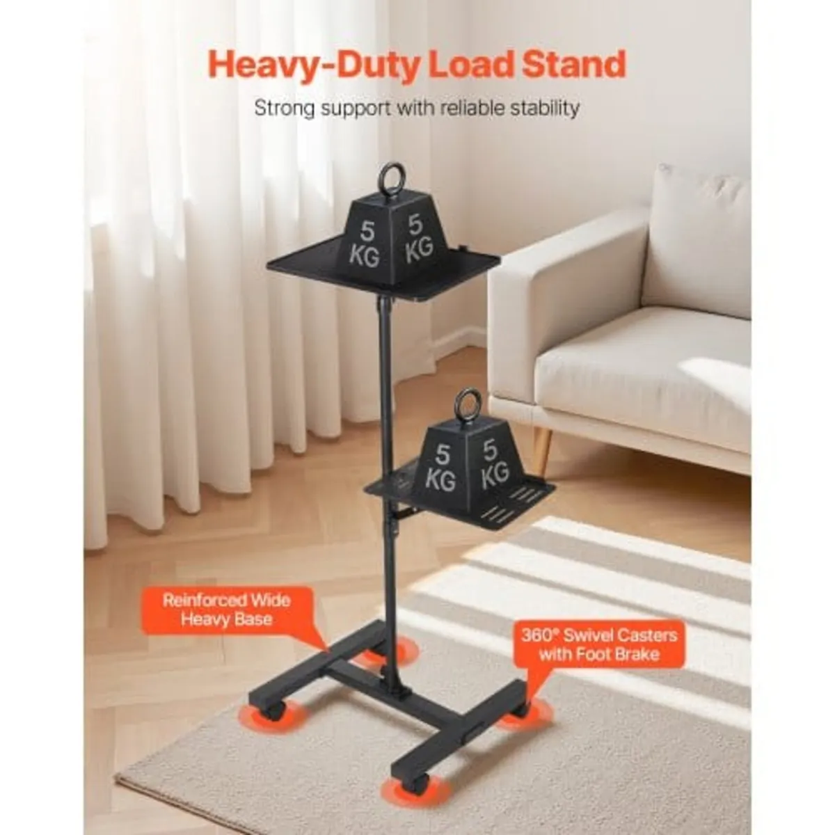 Projector Stand, 2 Shelves Laptop Floor Stand, Pro - Image 2