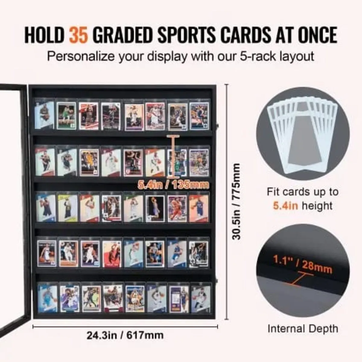 Graded Sports Card Display Case, 24.3x30.5x2.1 in/ - Image 4