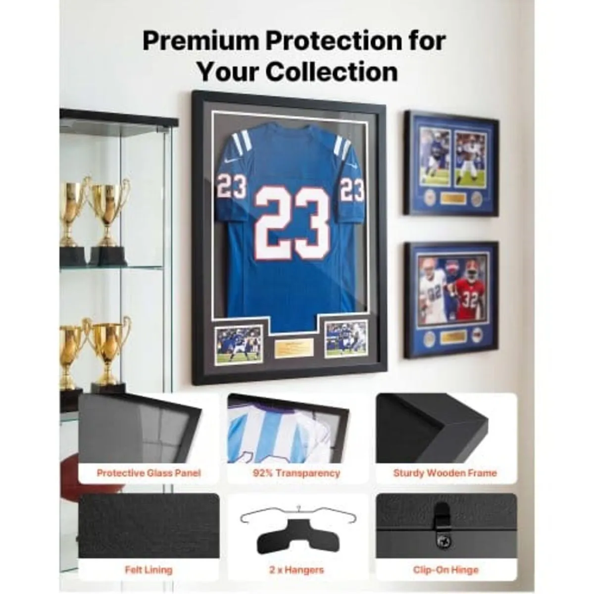 Jersey Frame Display Case, 90 x 70 x 3 cm, Wooden - Image 2
