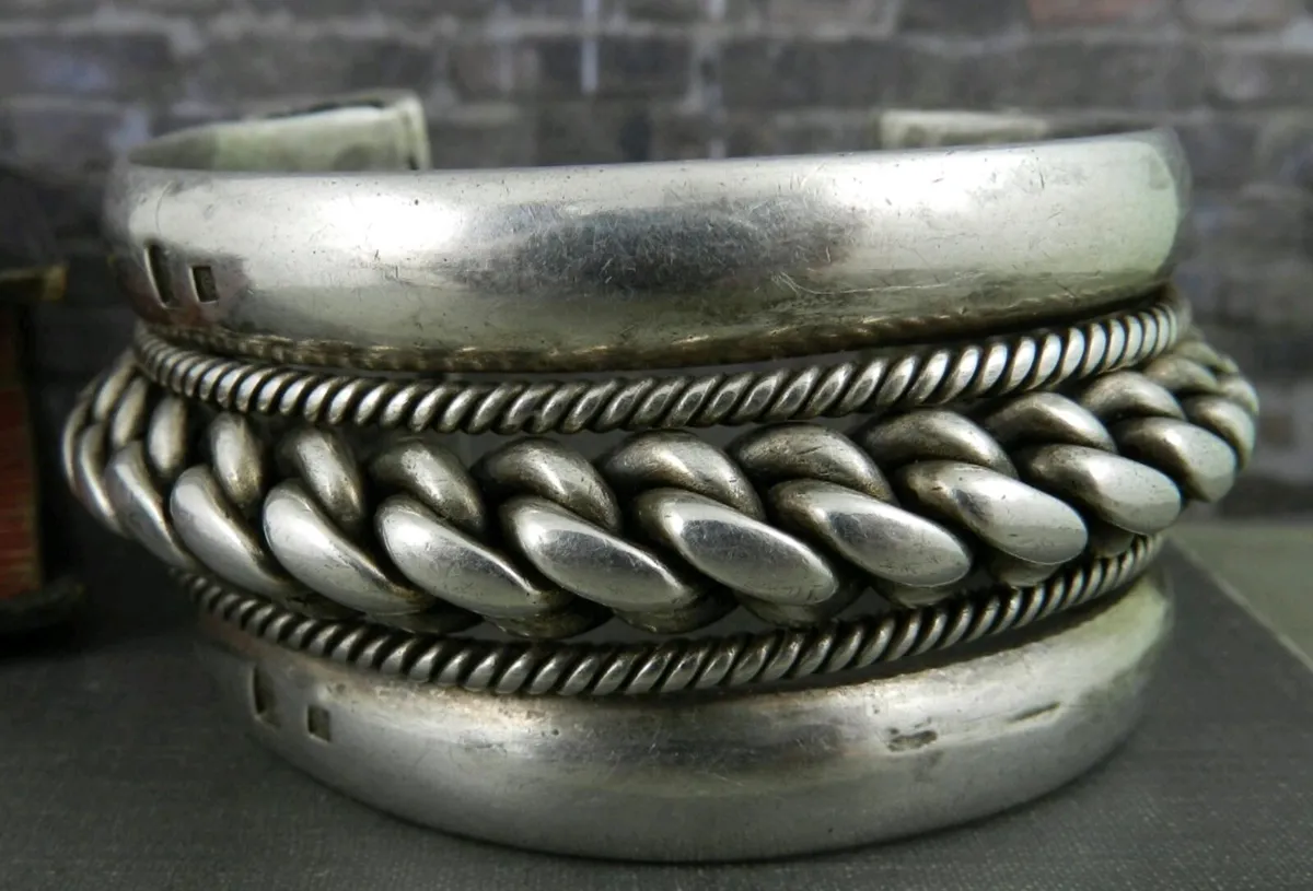 Vintage Egyptian 925 Sterling Silver Twisted Cable - Image 2