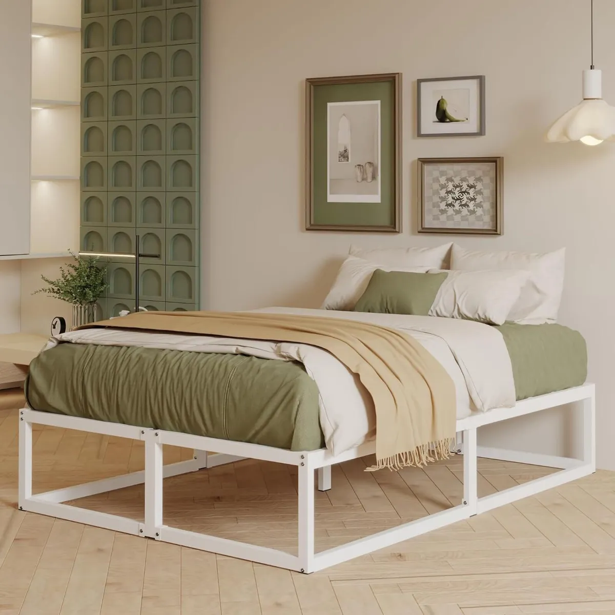 Bed Frame with Steel Slats Support - Image 1
