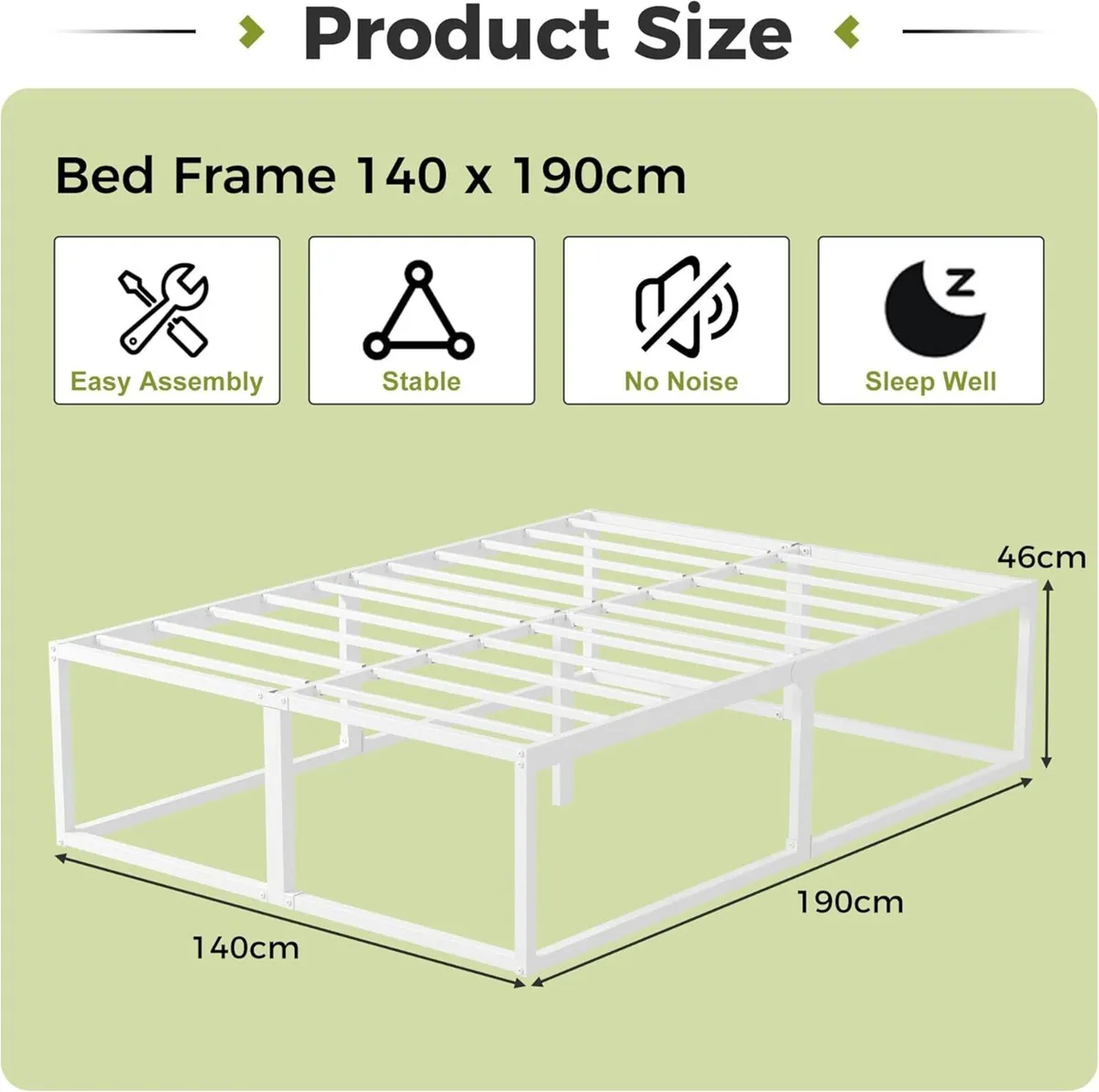 46CM High Metal Bed Frame - Image 2