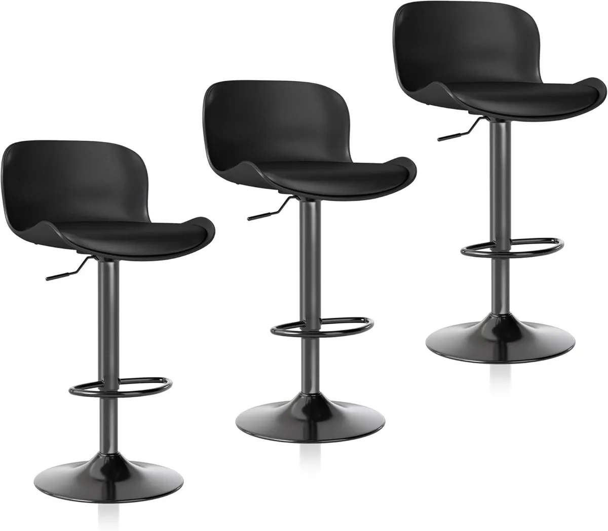 Swivel Bar Stools Backrest Height Adjustable (Set