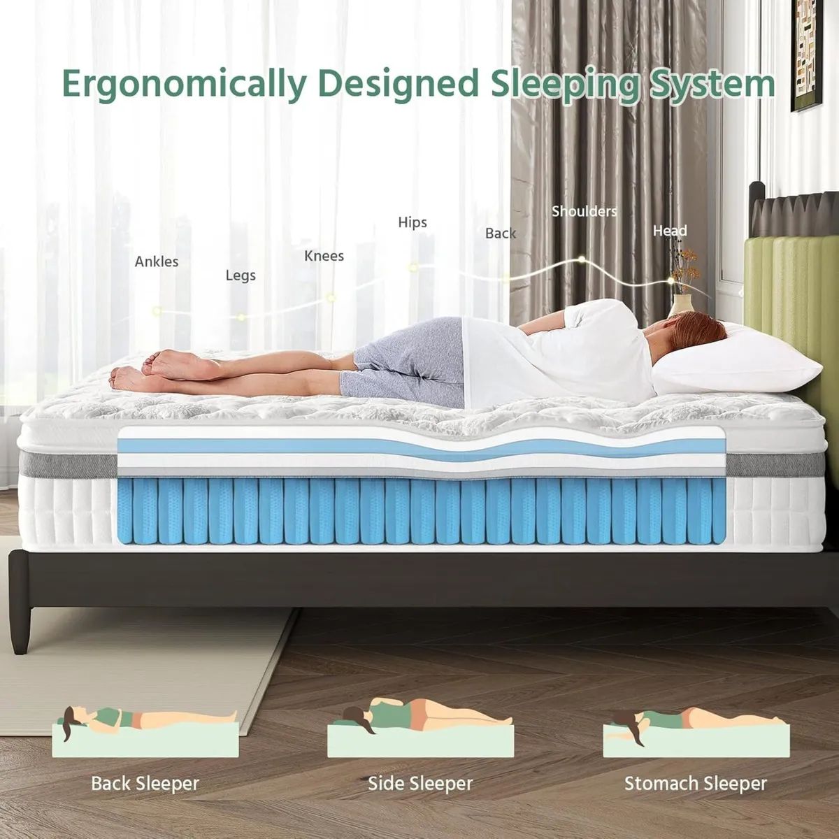 Mattress 11 in Hybrid Pocket Sprung Cooling - Image 3