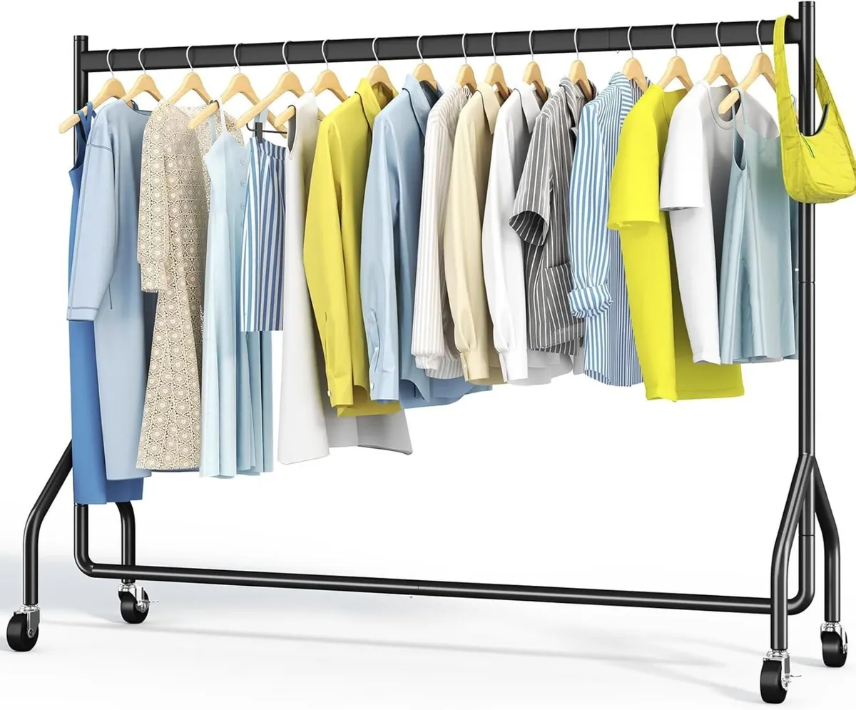 Heavy Duty Rolling Clothes Rack with 136KG - Image 1