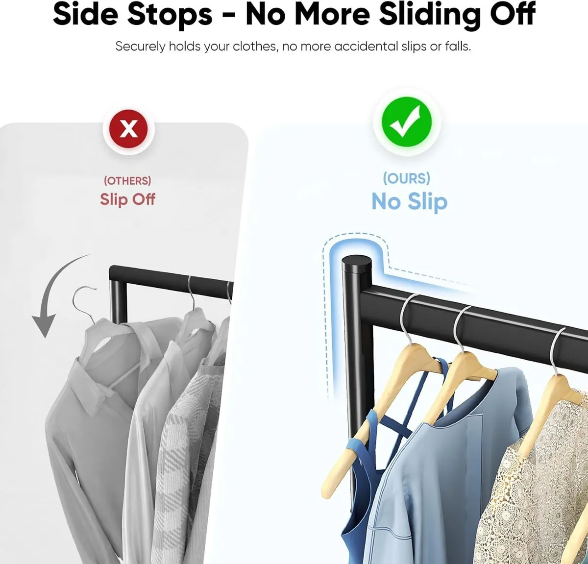 Heavy Duty Rolling Clothes Rack with 136KG - Image 4