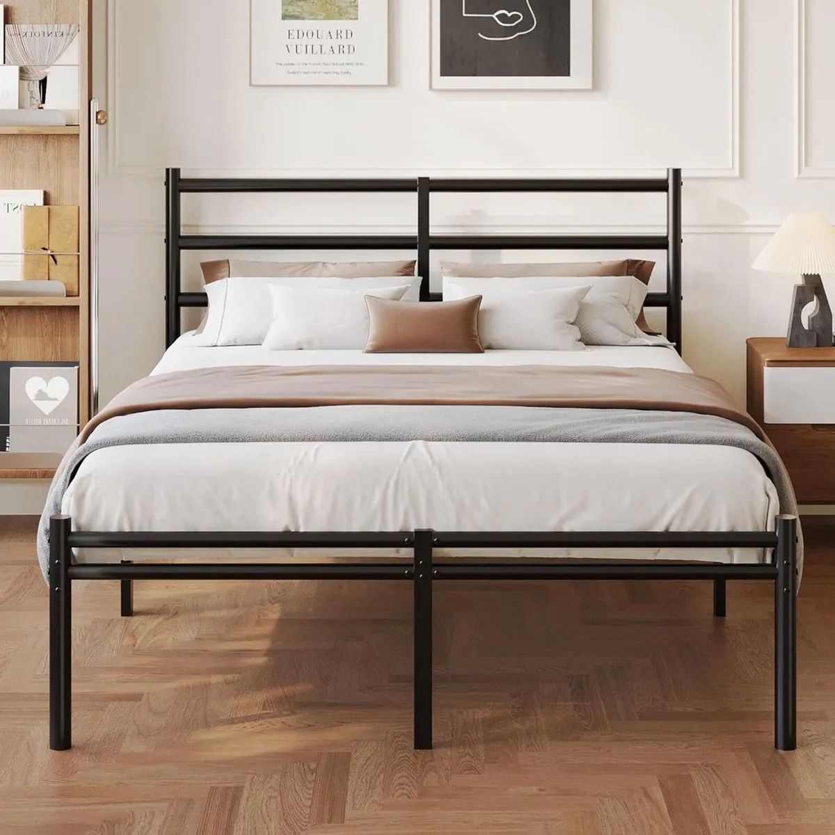 Bed Frame with Headboard and Footboard Metal - Image 1