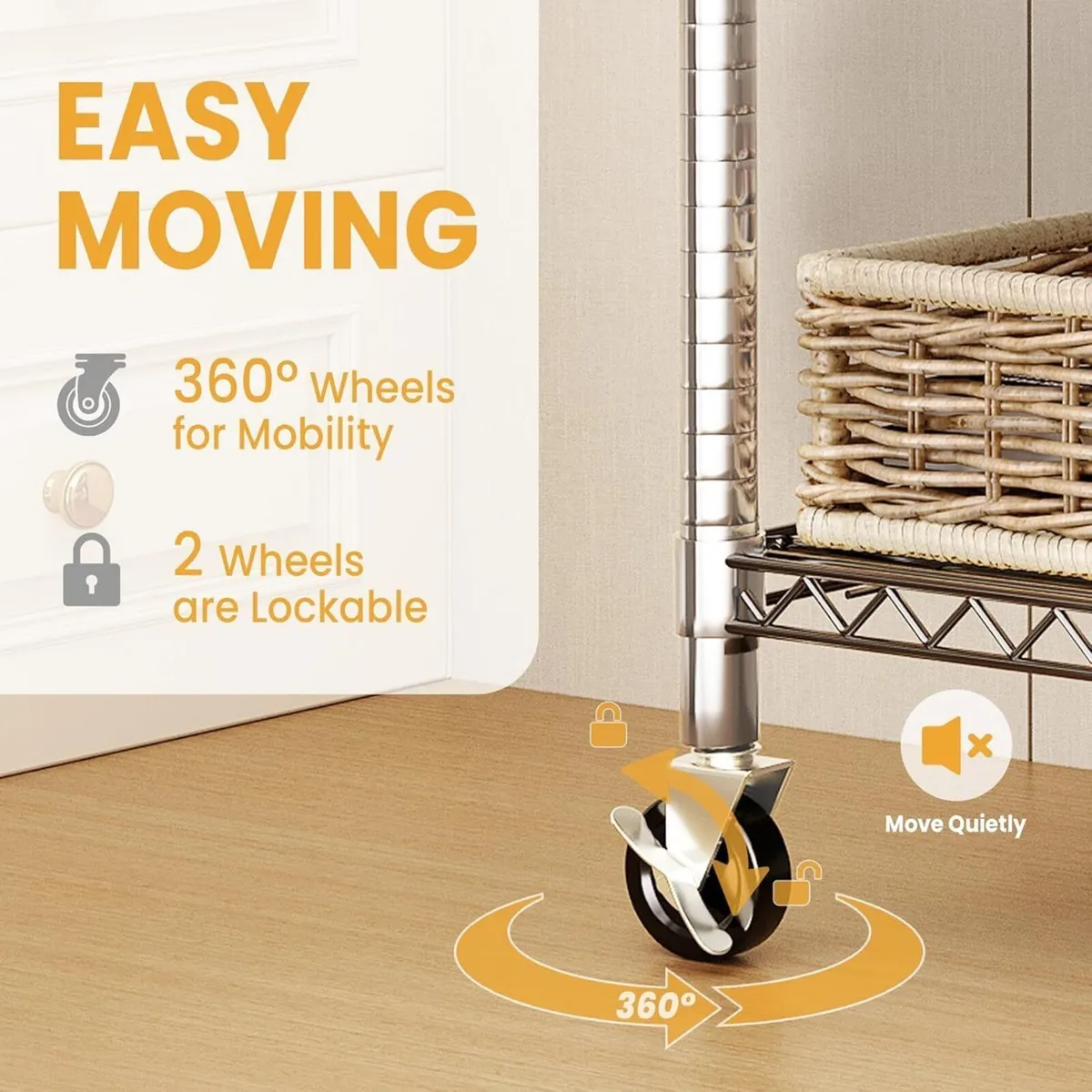 Heavy Duty Rolling Clothes Rack - Image 2