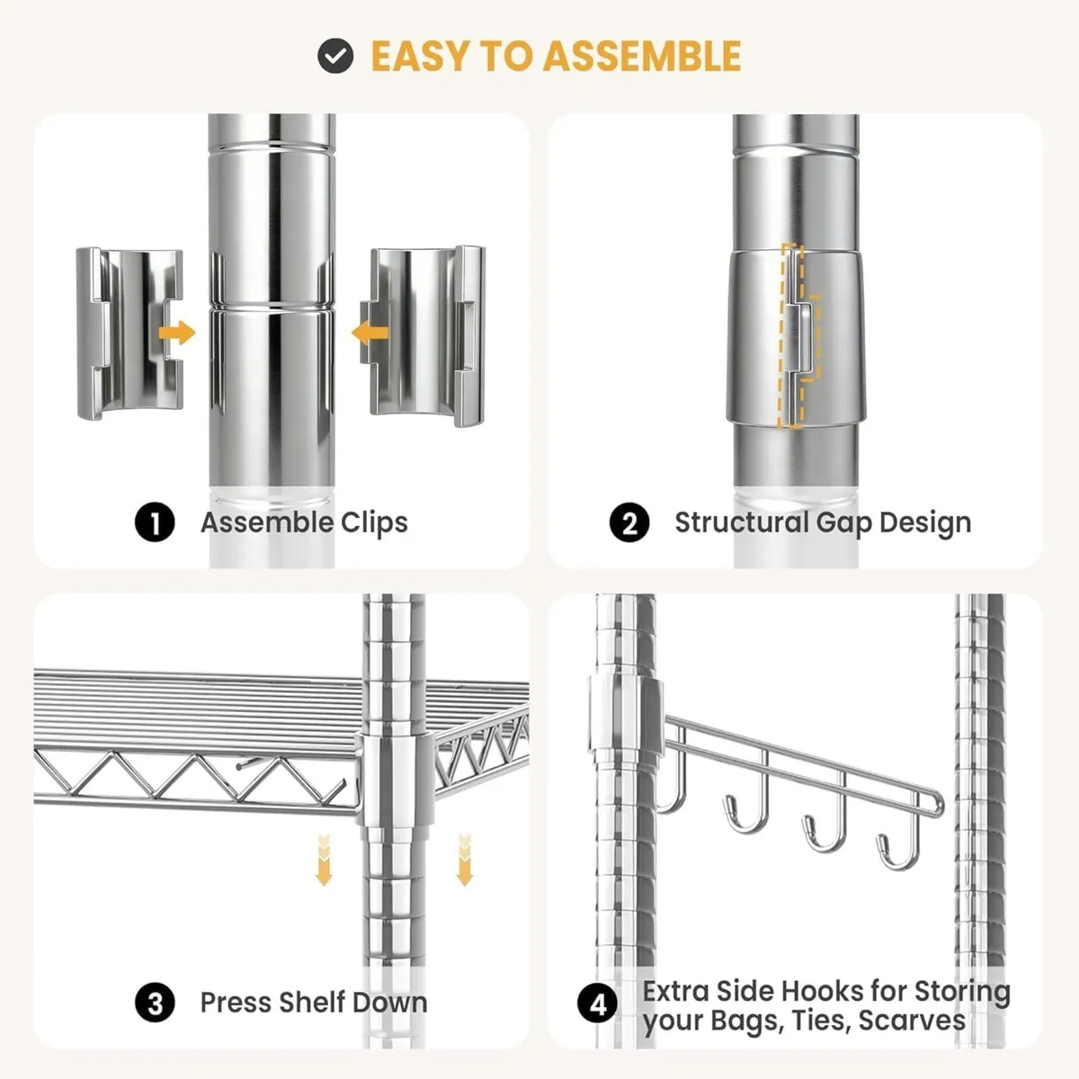Heavy Duty Rolling Clothes Rack - Image 3