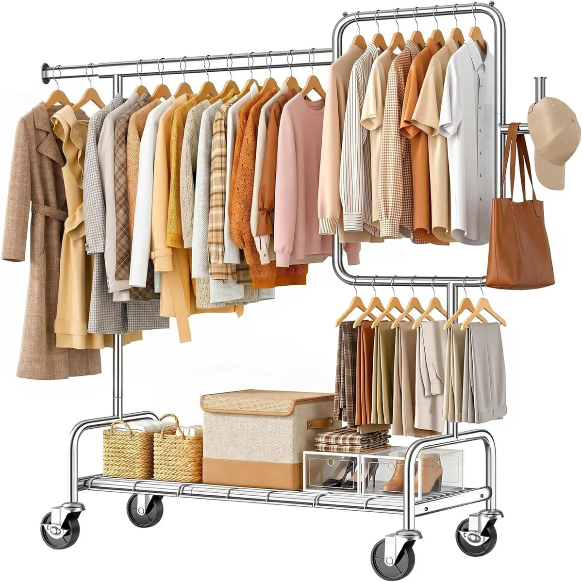 Heavy Duty Clothes Rail on Wheels - Image 1