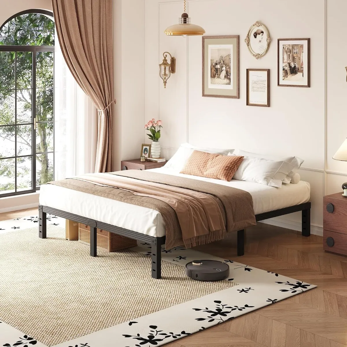 Metal Bed Frame Platform Frames with Underbed - Image 1