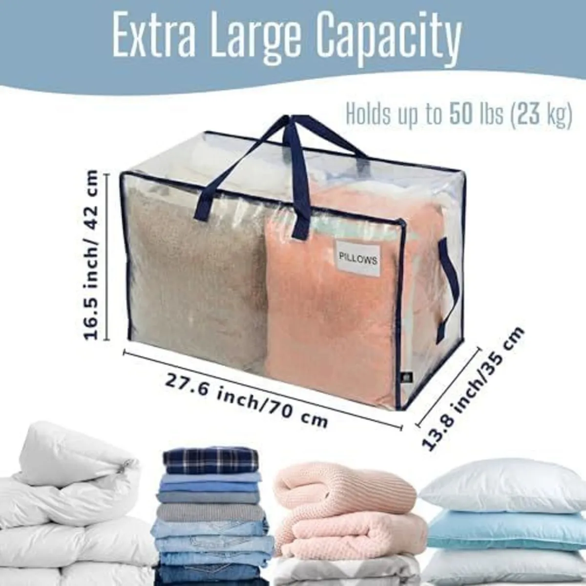 Clear Extra Large Moving Bags Storage Totes (4 - Image 4