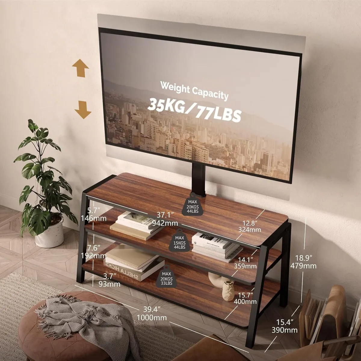 TV Stand Cabinet with Bracket for 37" 70 - Image 3