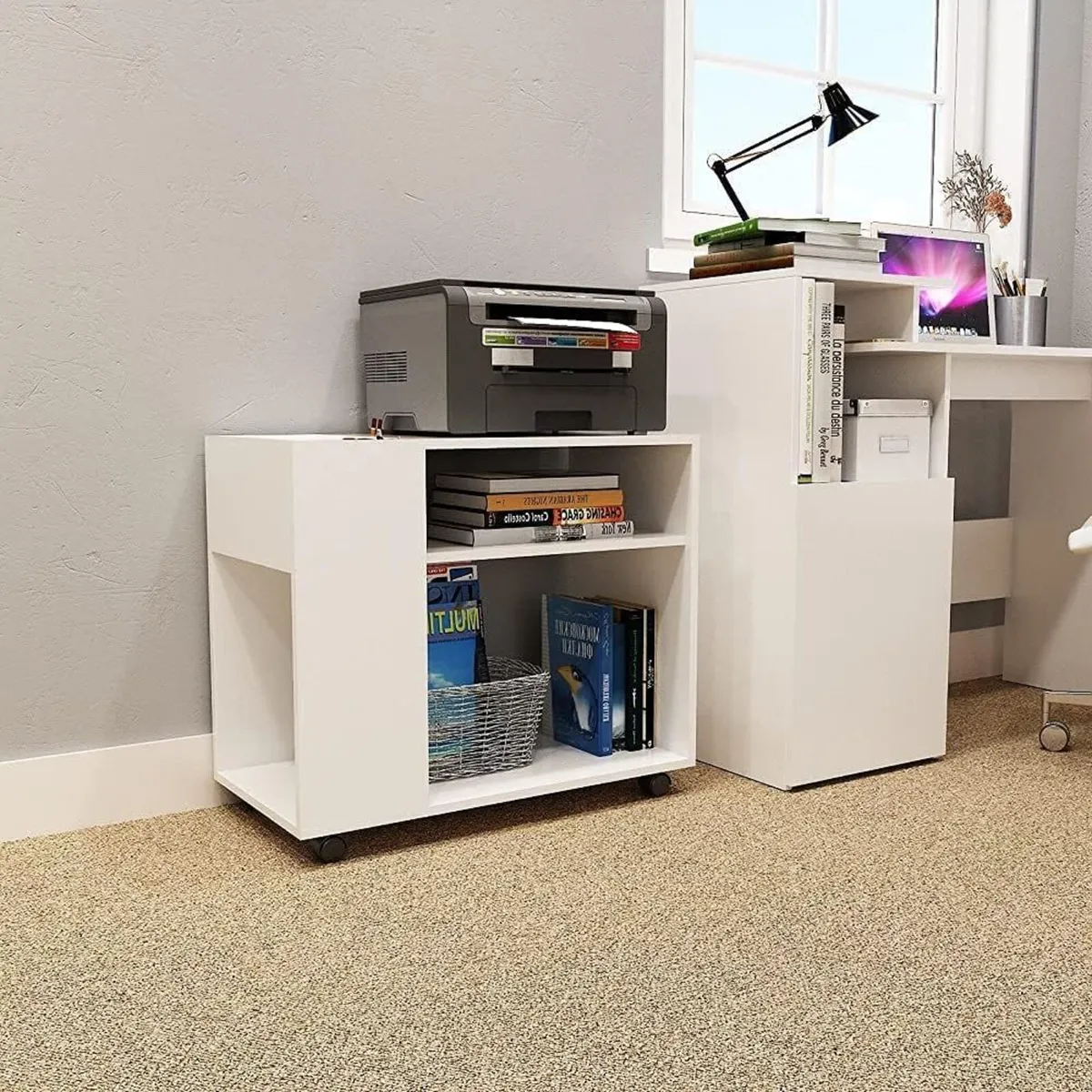 Mobile File Cabinet Lateral Printer Stand - Image 2