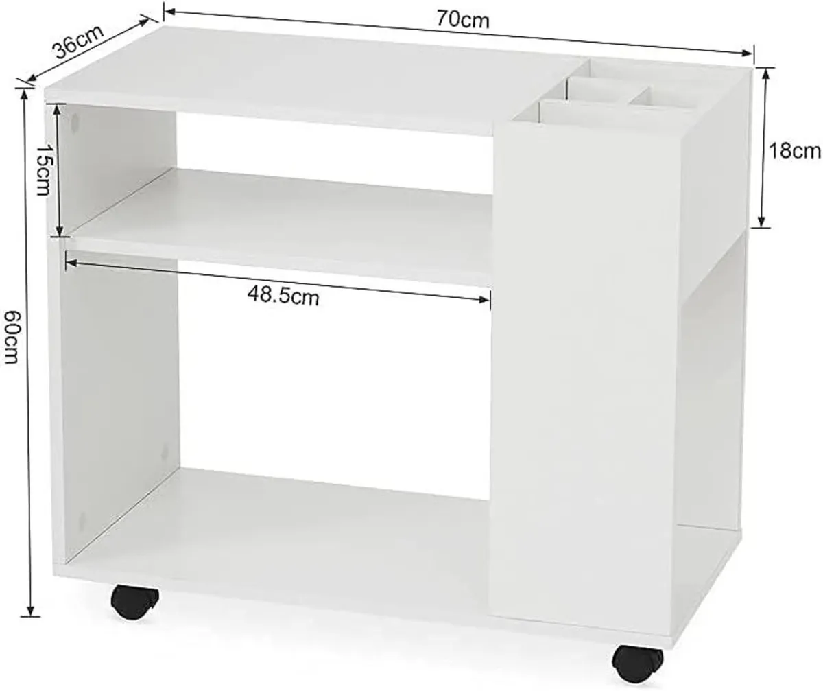 Mobile File Cabinet Lateral Printer Stand - Image 3