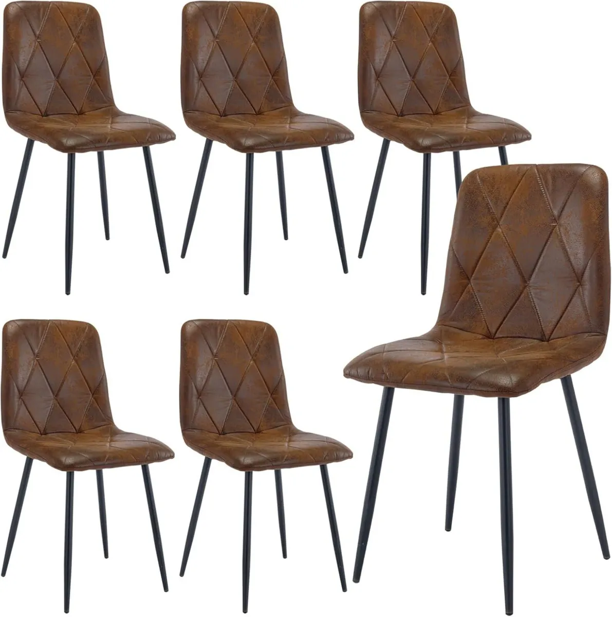 Dining Chairs for Room Faux Suede Kitchen Vintage - Image 1