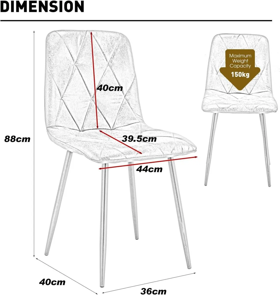 Dining Chairs for Room Faux Suede Kitchen Vintage - Image 3