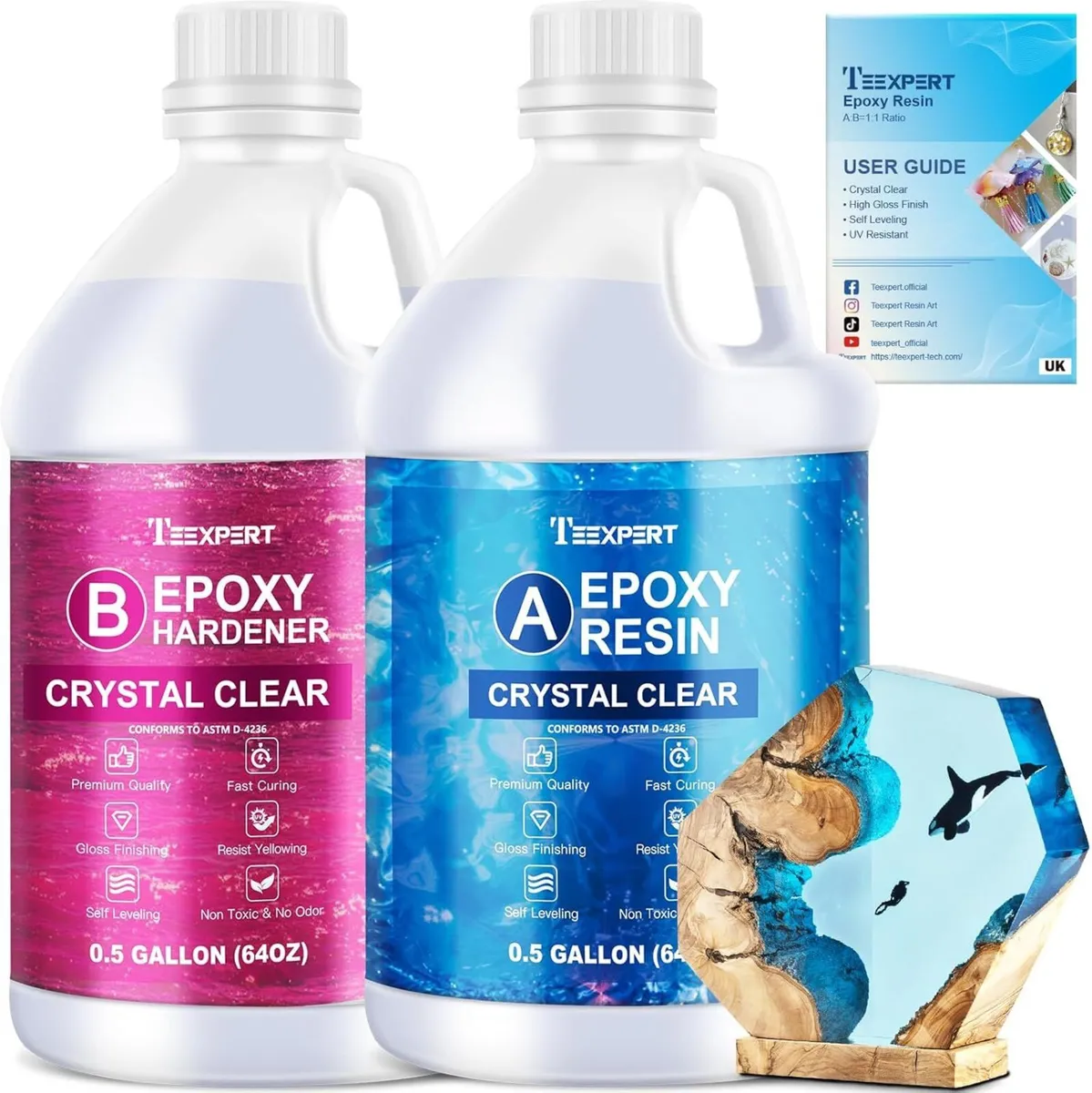 Resin Crystal Clear Kit 3.8L 1 Gallon High-Gloss - Image 1