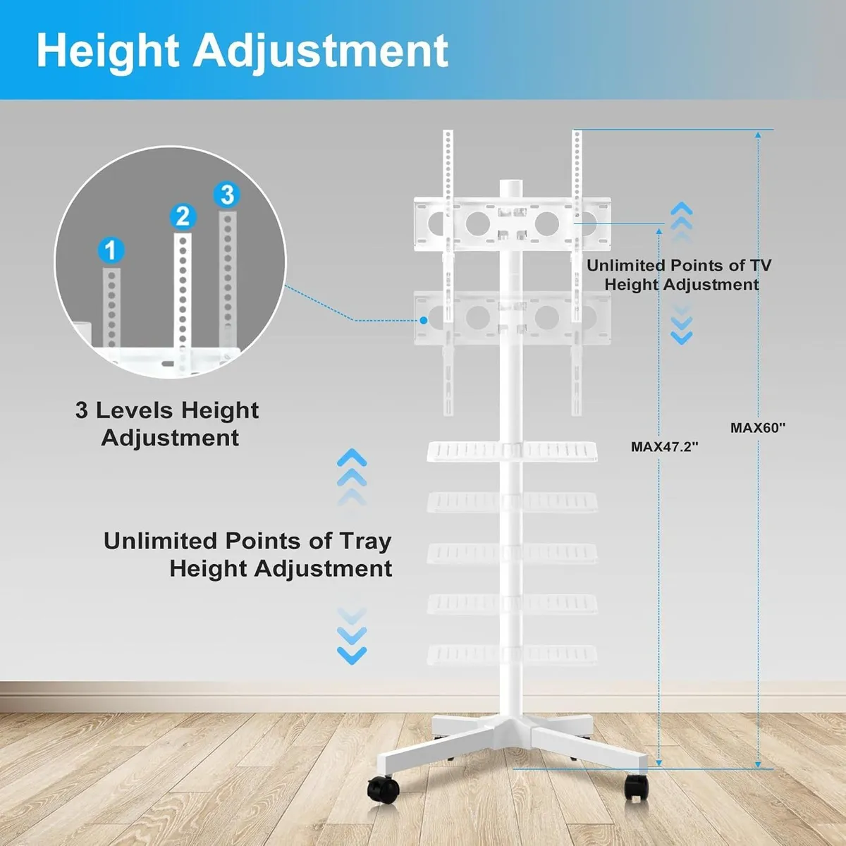 Mobile TV Stand for 21 to 60 Inch - Image 4