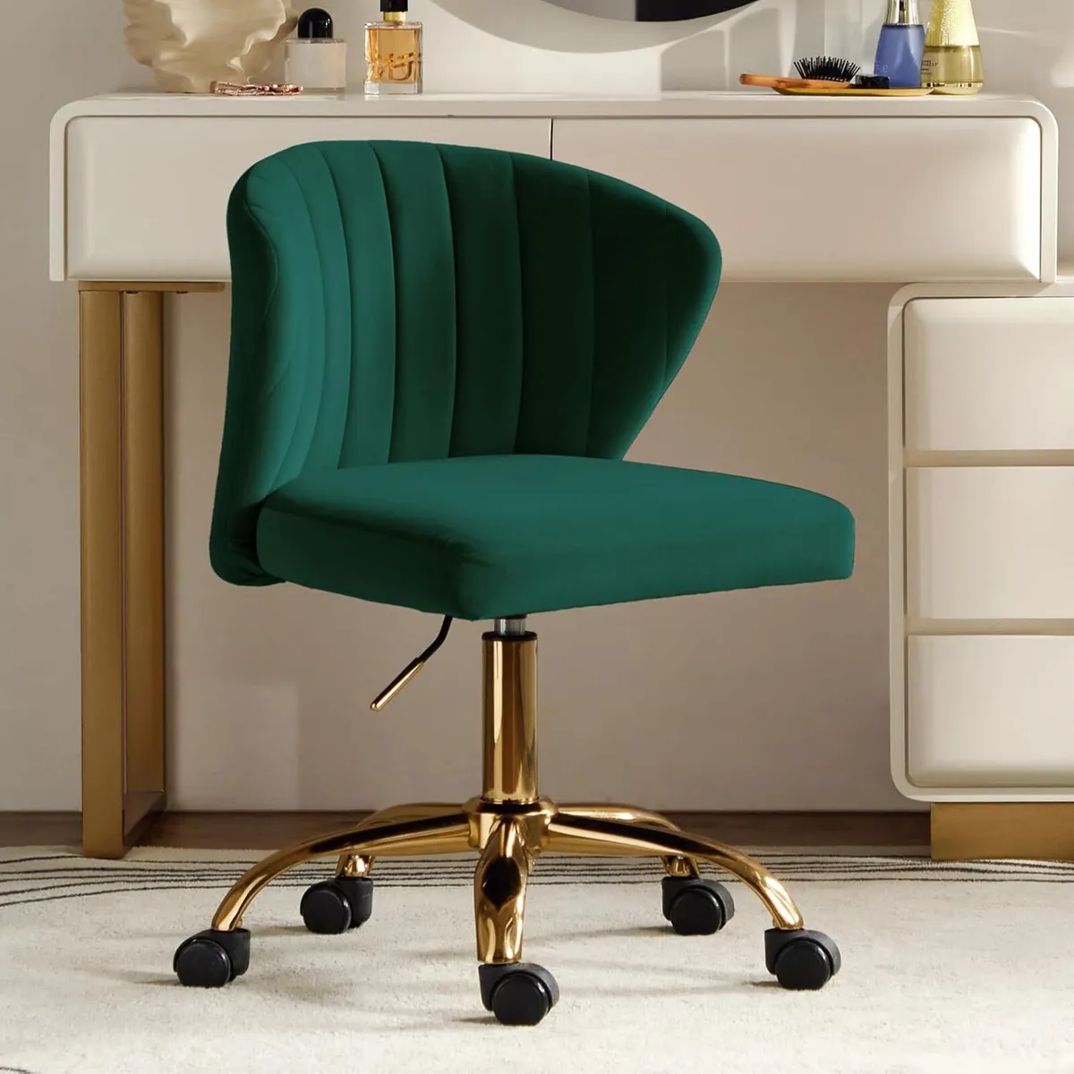 Adjustable Swivel Desk Chair with Base - Image 1