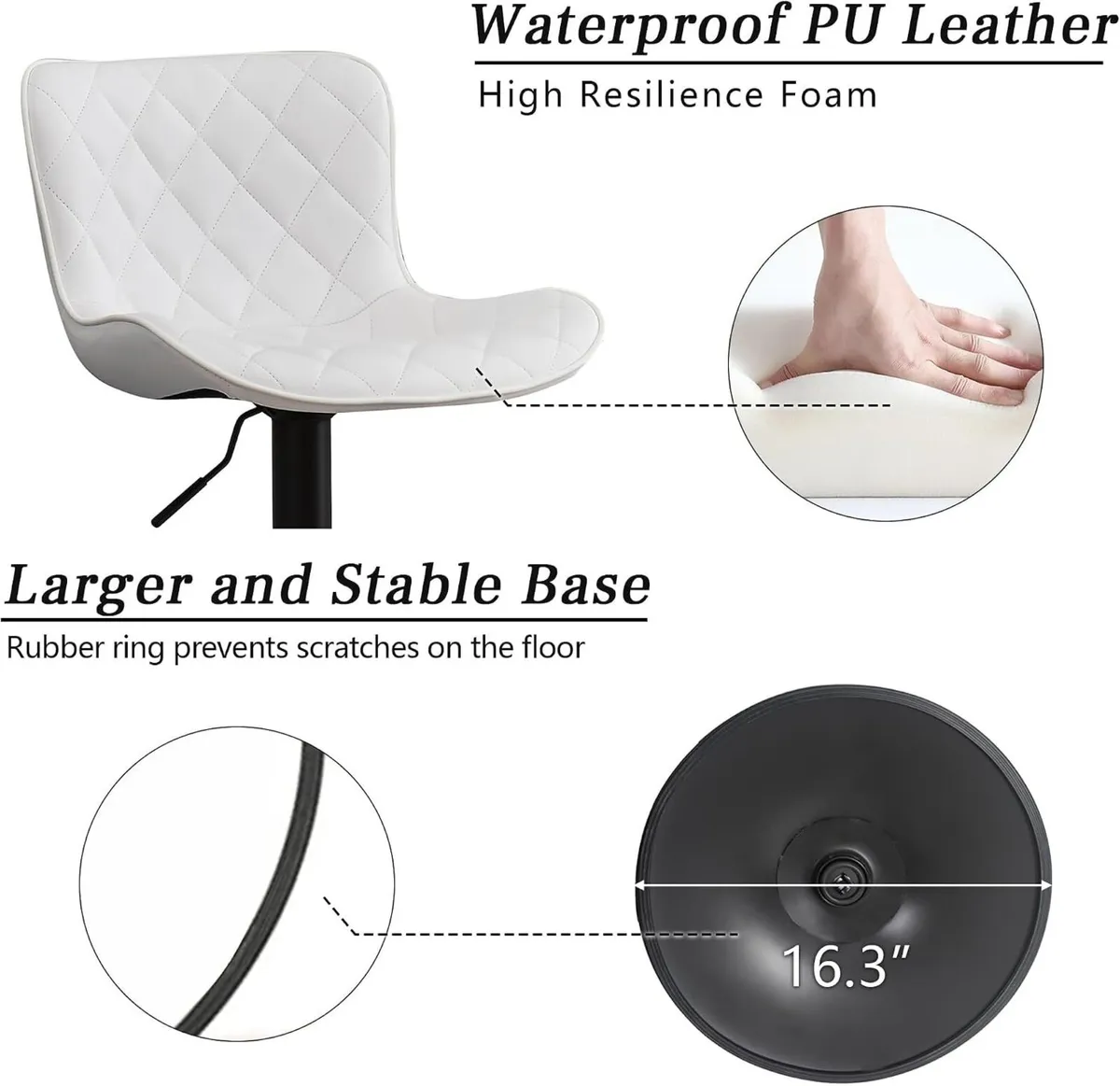 Bar Stools Modern Kitchen PU Leather Barstools - Image 4