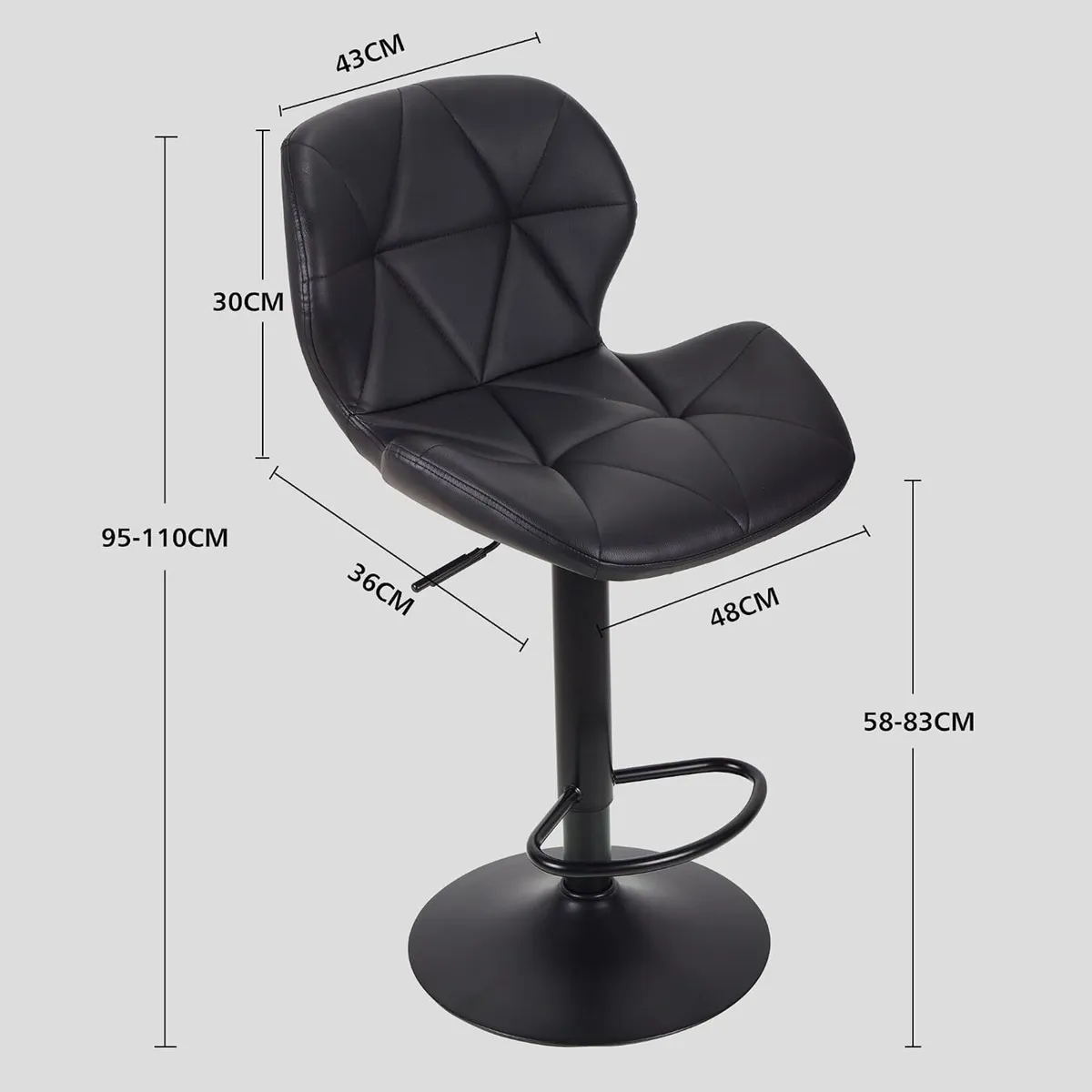 Bar Stools Chairs Modern Height Adjustable - Image 3