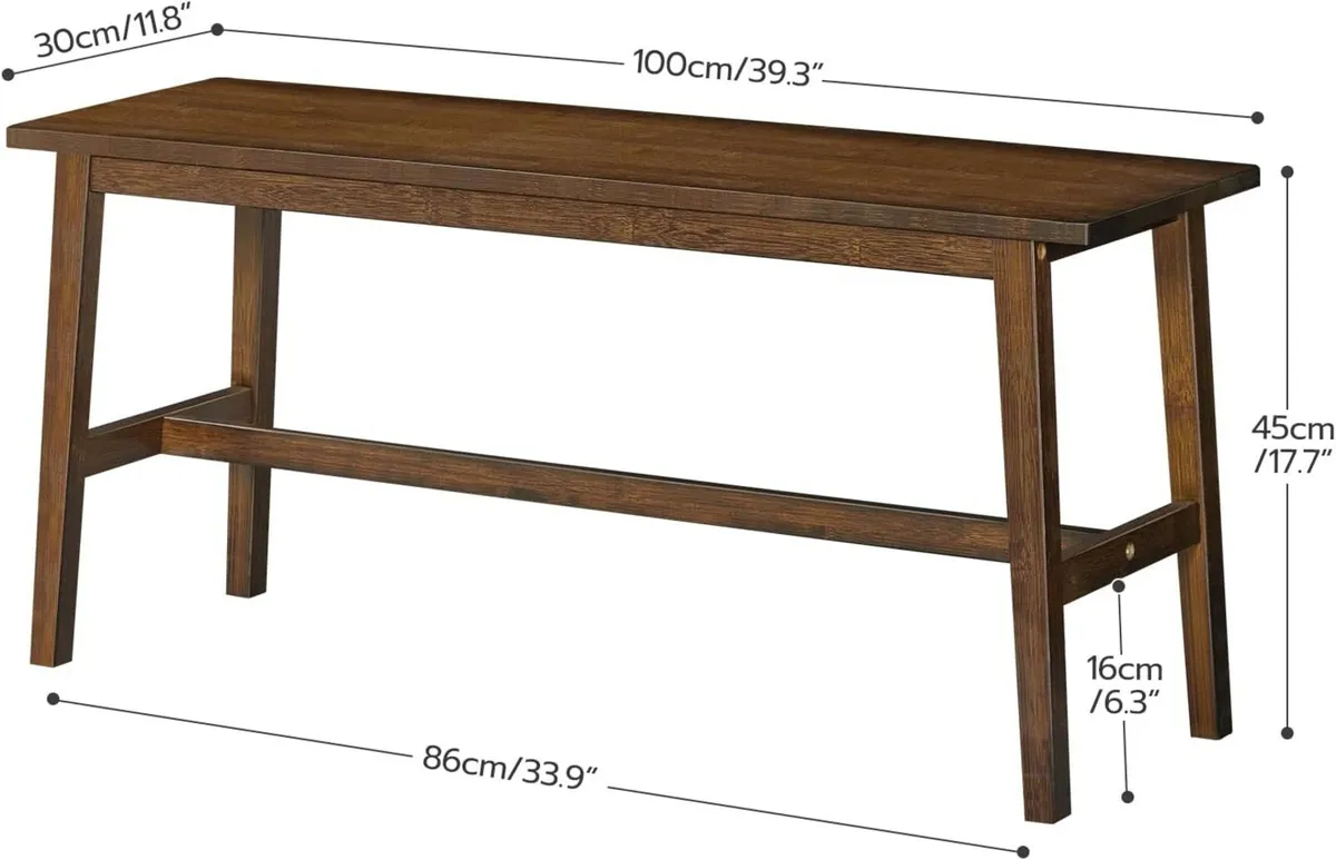 100CM Bamboo Dining Bench Farmhouse Table Seat - Image 3