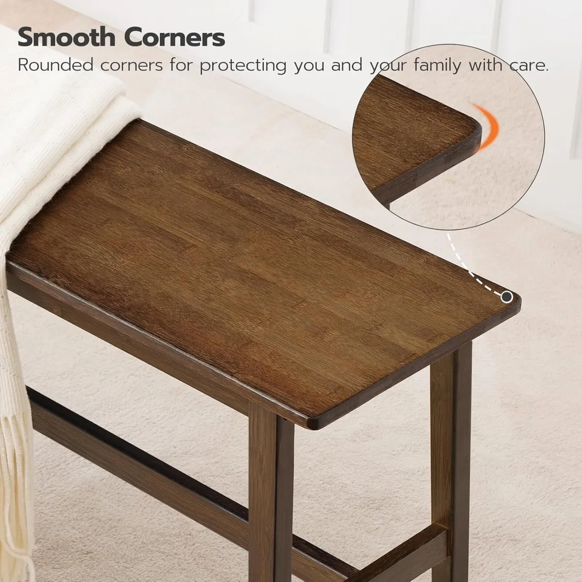 100CM Bamboo Dining Bench Farmhouse Table Seat - Image 4