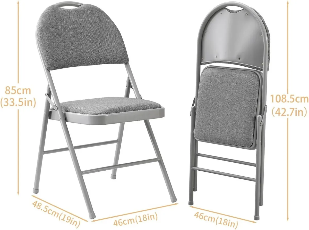 Padded Folding Chairs Fabric Foldable Chair - Image 2