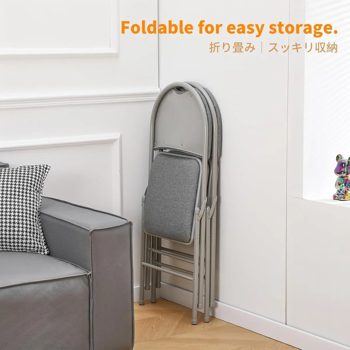 Padded Folding Chairs Fabric Foldable Chair - Image 4