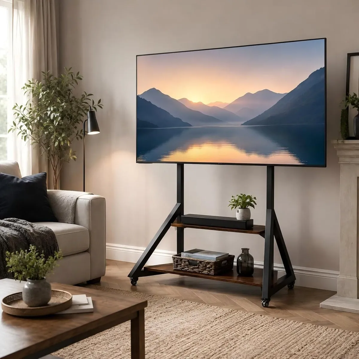 Floor TV Stand with Shelves - Image 3
