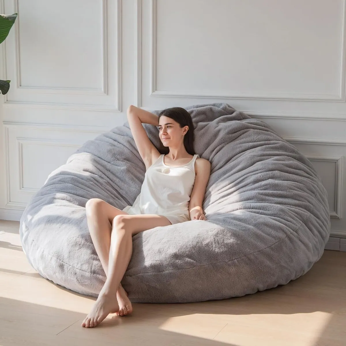 Bean Bag Bed Convertible Folds From Chair to - Image 1