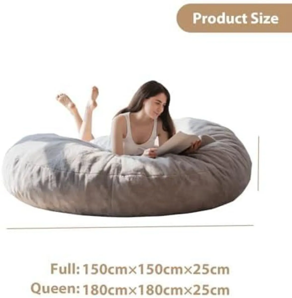 Bean Bag Bed Convertible Folds From Chair to - Image 2