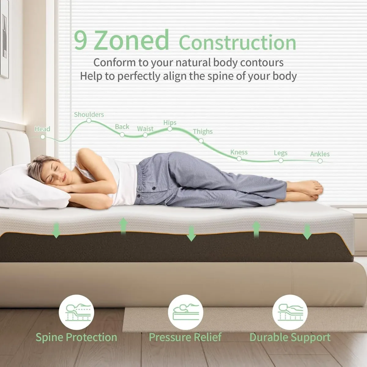 Memory Foam Mattress Medium Firm with Soft - Image 3