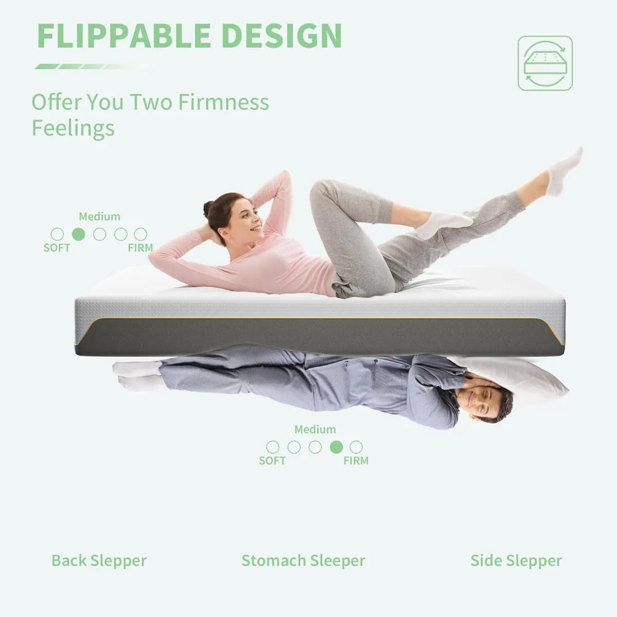 Memory Foam Mattress Medium Firm with Soft - Image 4