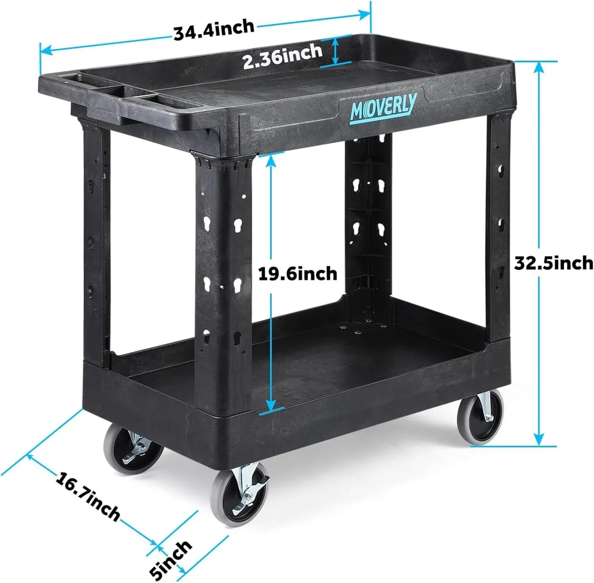 Heavy Duty Plastic Utility Cart - Image 2