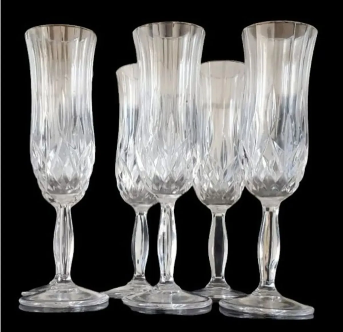 6 x Vintage RCR Harrods Crystal Champagne Flutes - Image 4