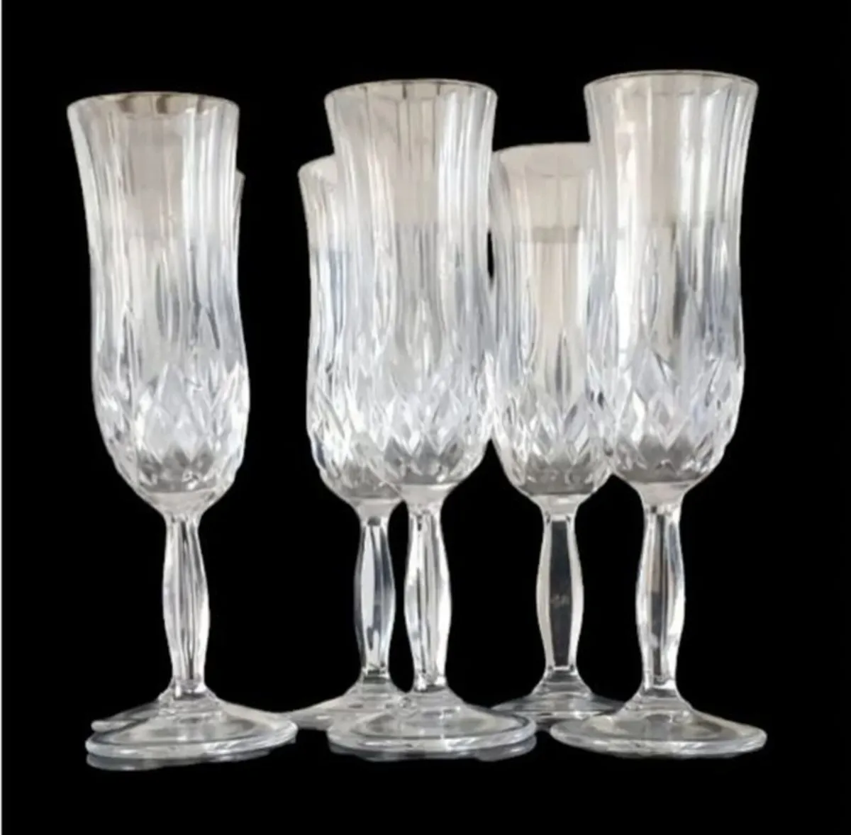 6 x Vintage RCR Harrods Crystal Champagne Flutes - Image 2