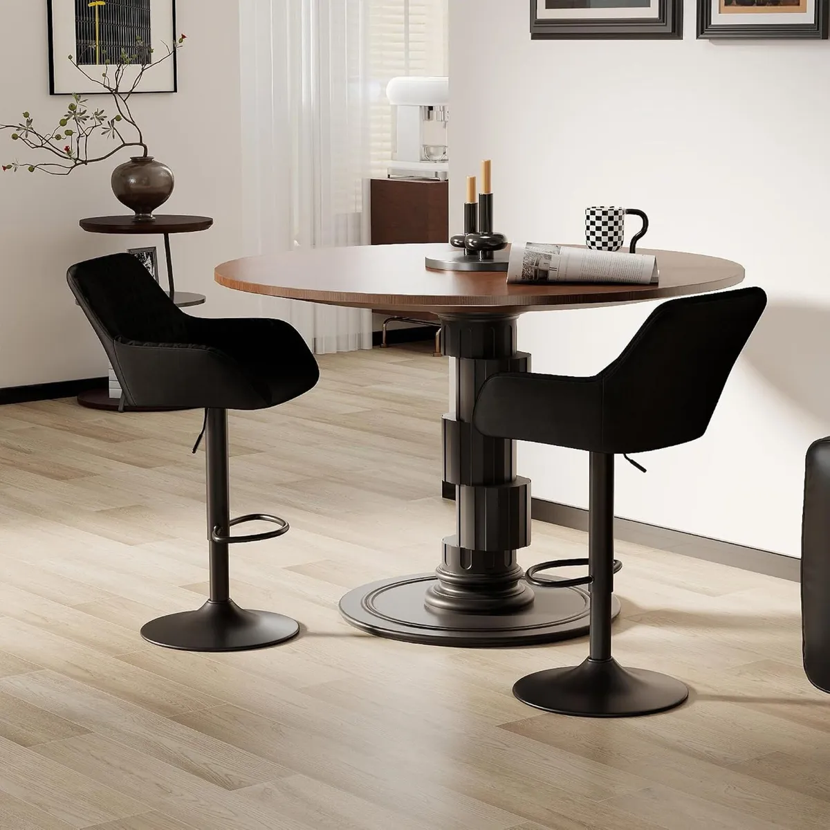 Bar Stools Height Adjustable Swivel Barstools - Image 2