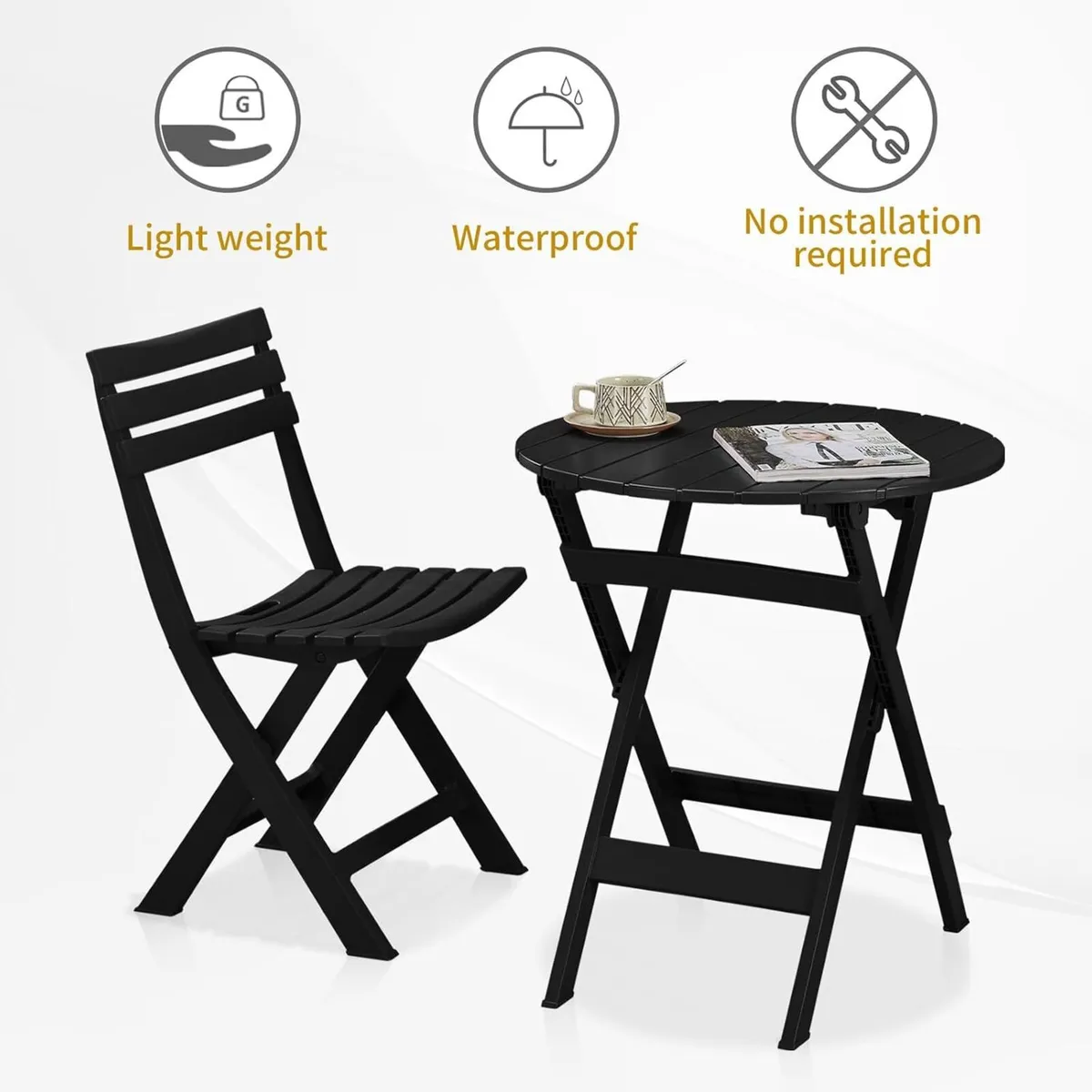 Folding Bistro Set Foldable - Image 3