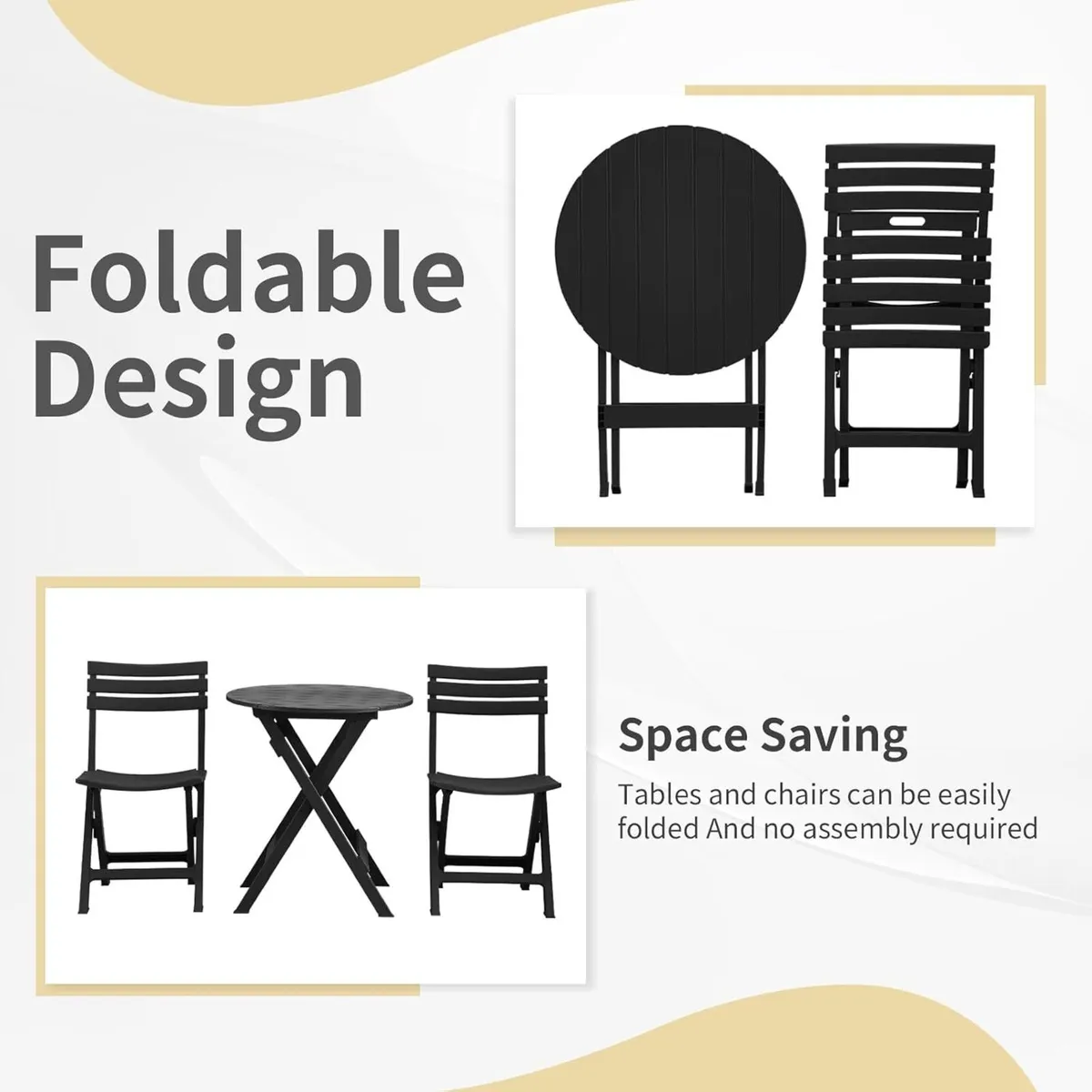 Folding Bistro Set Foldable - Image 4
